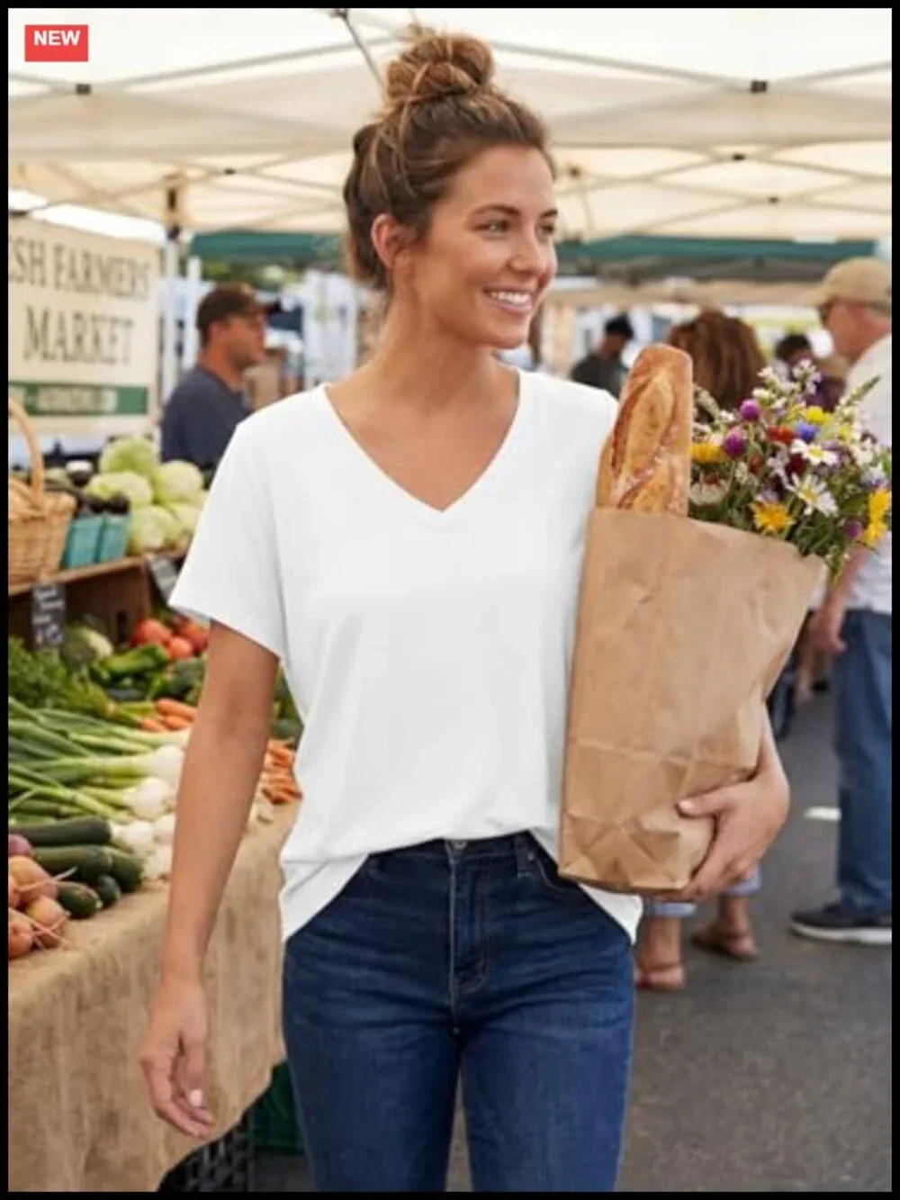 Women V Neck Tunic Graphic Tee Short Sleeve Summer Casual Loose Fit Cotton